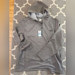 NWT Mens Ottoman Callaway Gray Hooded Golf Pullover Size Large